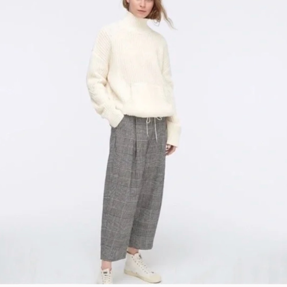 J. Crew Black & White Plaid Cropped Trousers - Picture 2 of 15